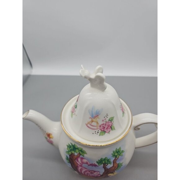 Disney Alice in Wonderland Cheshire Cat Ceramic 4 Piece Tea Set Cups Pot Vintage - Picture 11 of 16